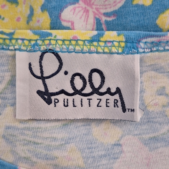 Lilly Pulitzer Vintage Floral Short Sleeve Cotton Dress - Size M *Flaws - Picture 6 of 12